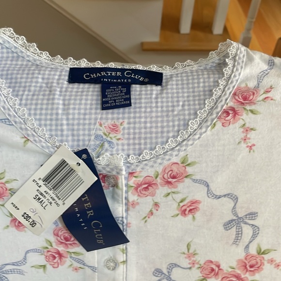 NWT Charter Club Ribbon Floral night gown - Picture 2 of 3